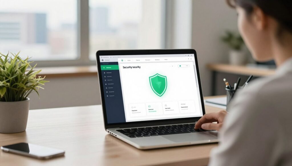 security software on a laptop